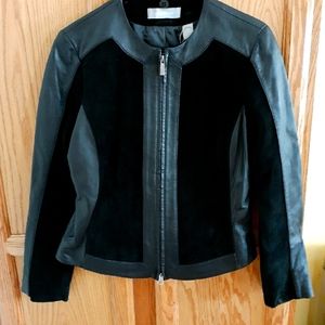 Black leather suede jacket
